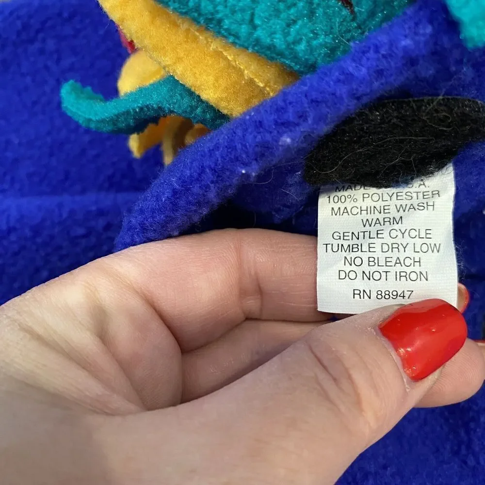 Vintage Baby‎ Mac Moore Fleece Hooded Bunting Tassel Color Block Size 3 Mo USA
